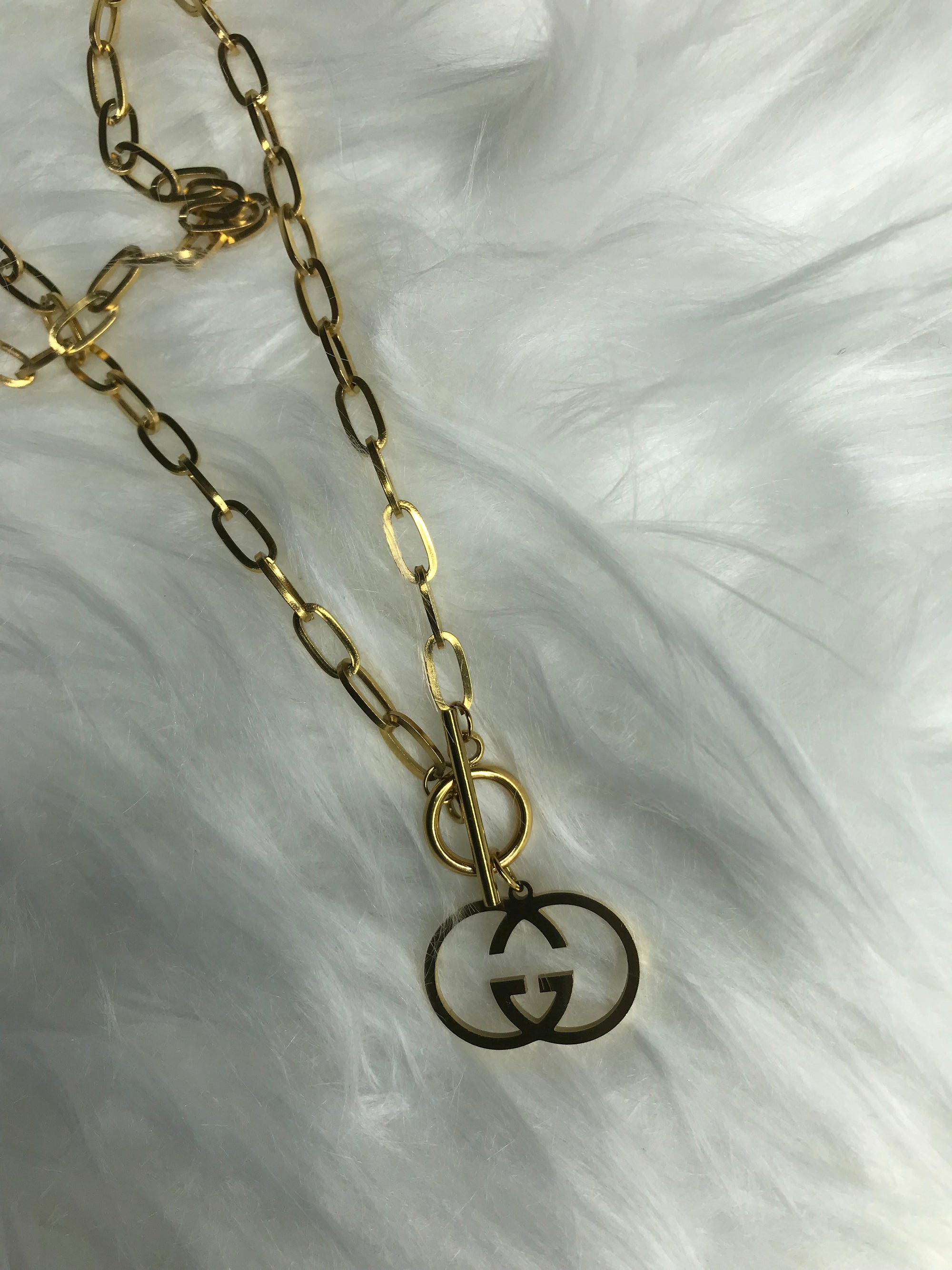 🟢LOUIS VUITTON LV Repurposed Circle Pendant Necklace Chain in