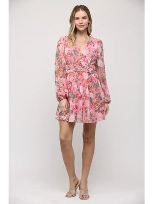 Floral Pleated Dress - The Golden Knob