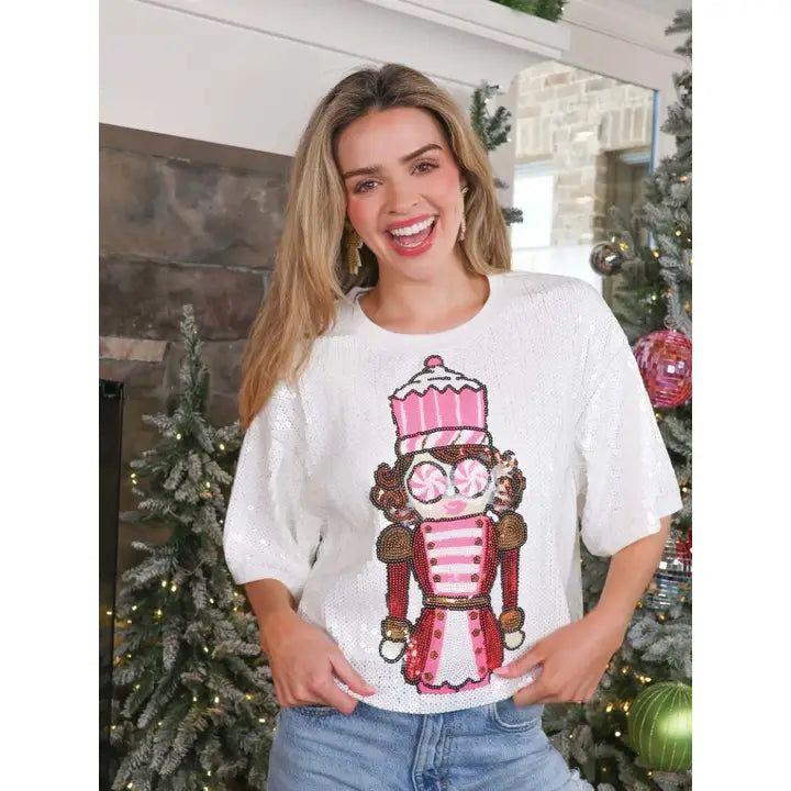 Sweet Nutcracker Sequin Top