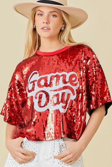 Sequin Gameday Top