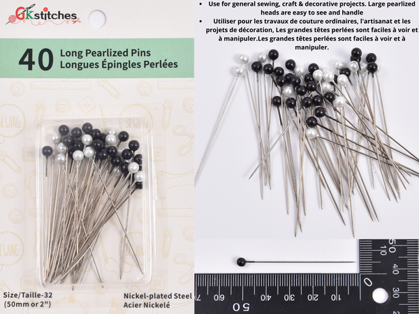 Long Pearlized Pins 100 pack – Gkstitches