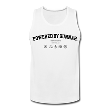Load image into Gallery viewer, Powered By Sunnah (Black) - Men’s Premium Tank Top - white
