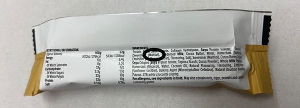 high FODMAP ingredients found in protein bars