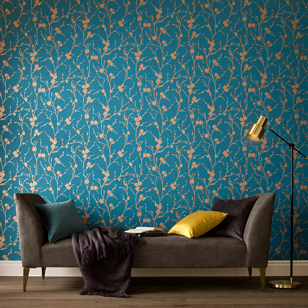 105233 - Graham & Brown, Shoji Teal Removable Wallpaper