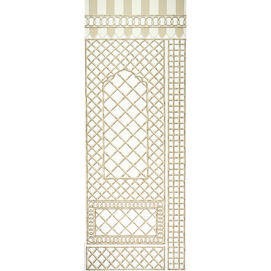 5014400  Bamboo Trellis Panel B, Green - Schumacher Wallpaper