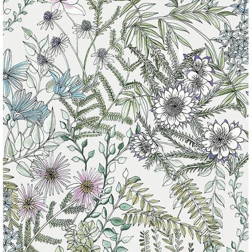 2821-12904 | Folklore. Full Bloom, Blue - A-Street Wallpaper