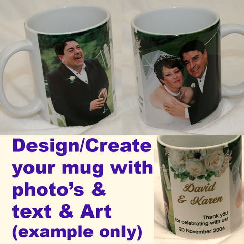 CREATE YOUR CUSTOM MUG - WITH YOUR PHOTO'S & TEXT