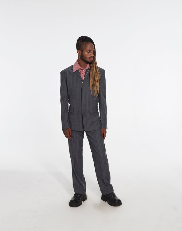 Long Tailored Jacket in Pinstripe Fabric by Armand Basi