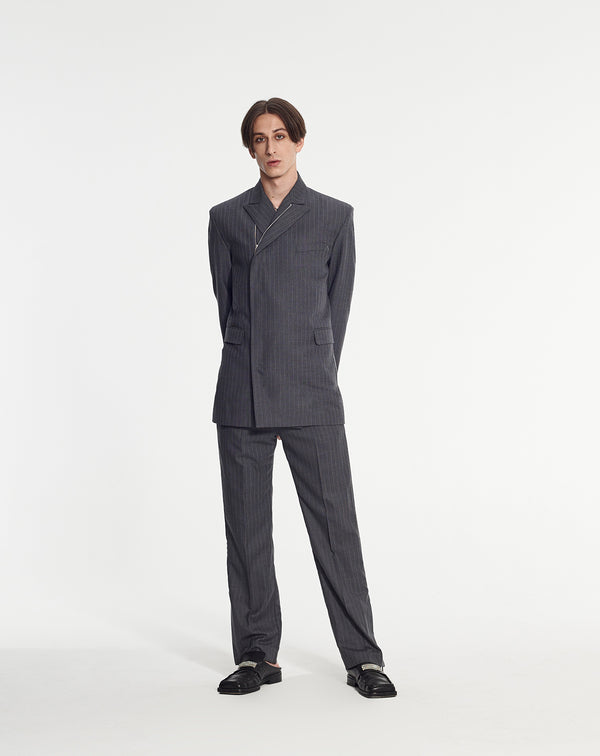 Long Tailored Jacket in Pinstripe Fabric by Armand Basi