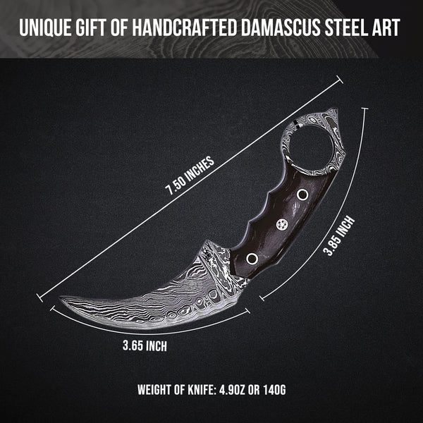 BigCat Raptor Damascus Hunting Knife – Bigcat Knife