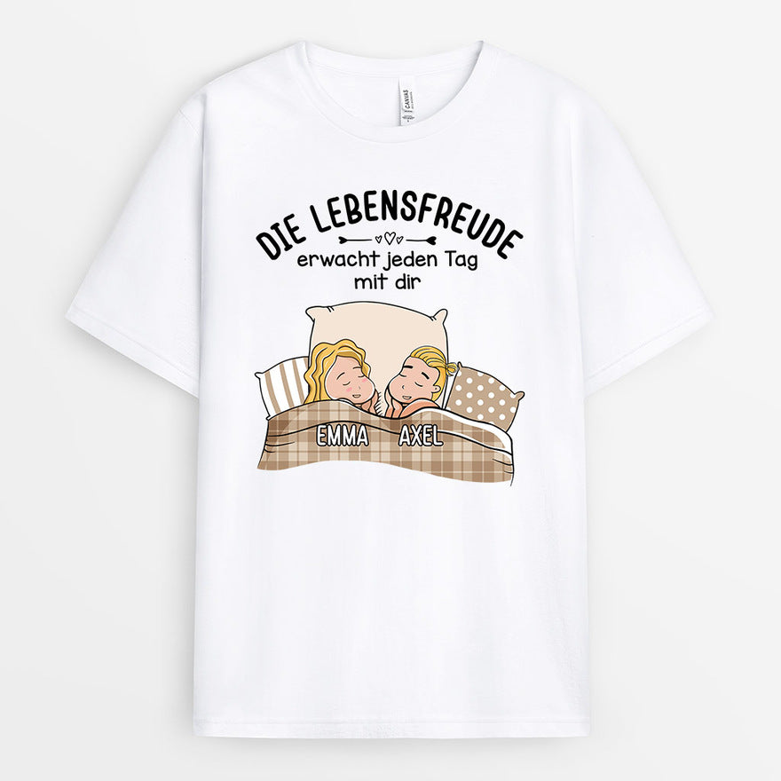 Personalisiertes T-Shirt für Paare Papa Mama