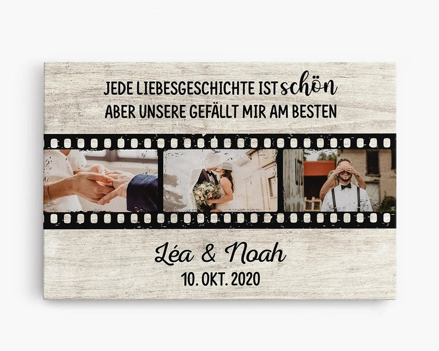 Personalisierte Leinwand für Paare zum Hochzeit