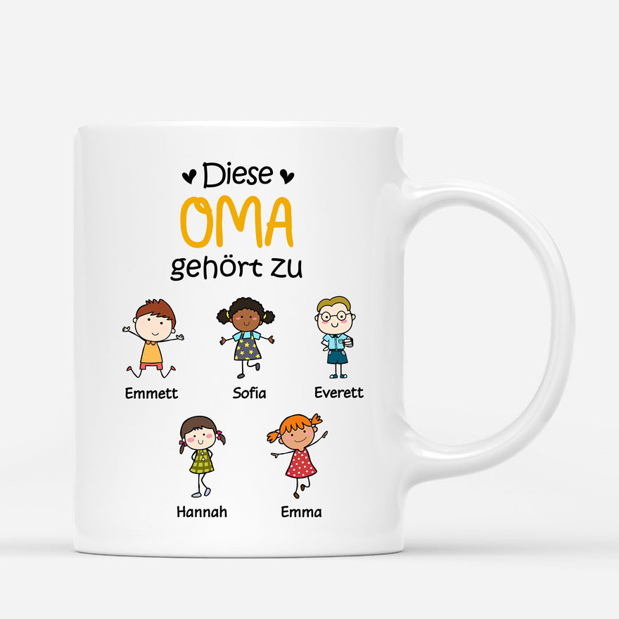 Personalisierte Tasse für Oma und Enkelkinder