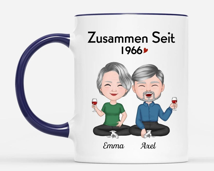 Personalisierte Tasse für Oma und Opa, zusammen seit