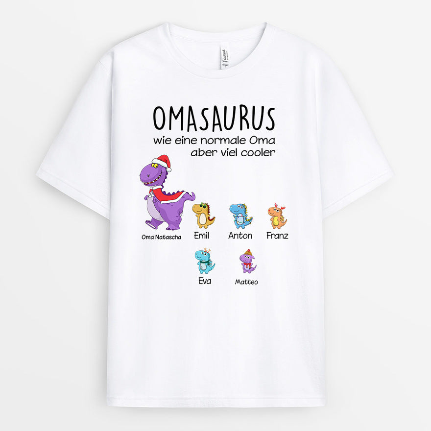 Personalisiertes T-Shirt Omasaurus für Oma und Enkelkinder