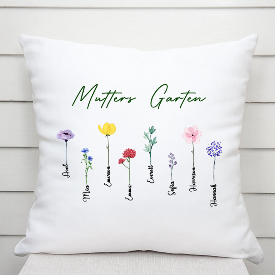 Personalisiertes Kissen für Mama Garten Kinder