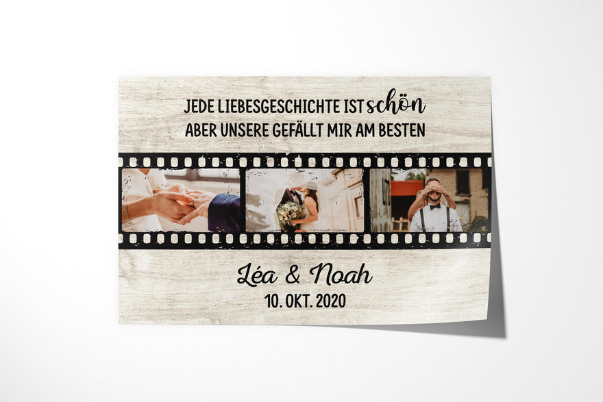 Personalisiertes Poster für Paar mit Foto und Text