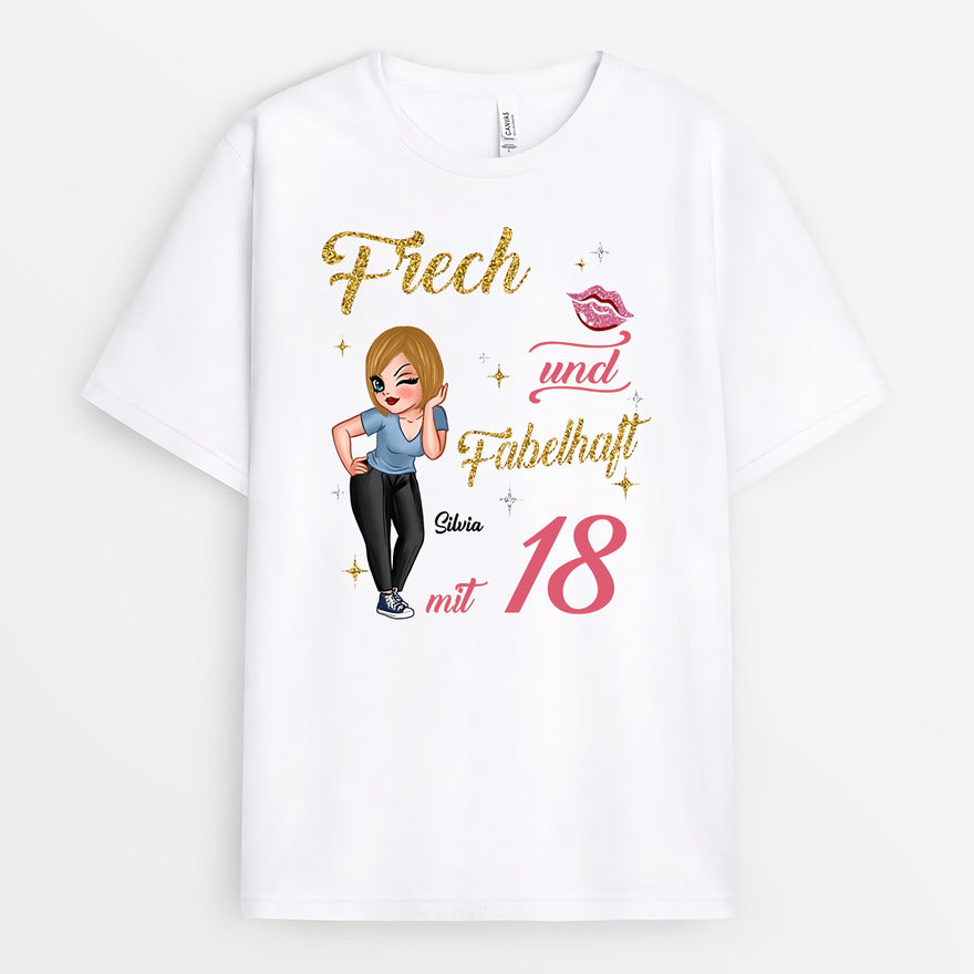 Personalisiertes T-Shirt für 18-jährige Mädchen