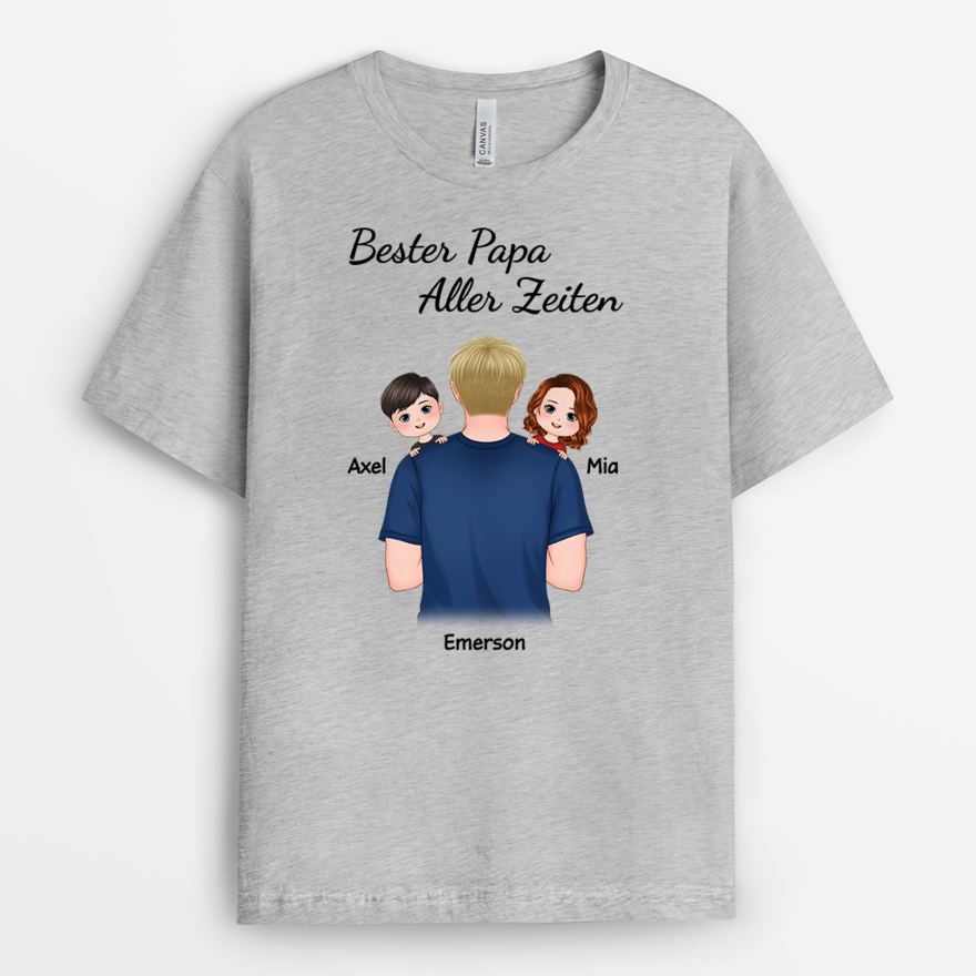 Personalisiertes T-Shirt für Papa und Kinder