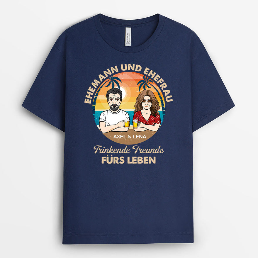 Personalisiertes T-Shirt für Paare Eltern Oma Opa