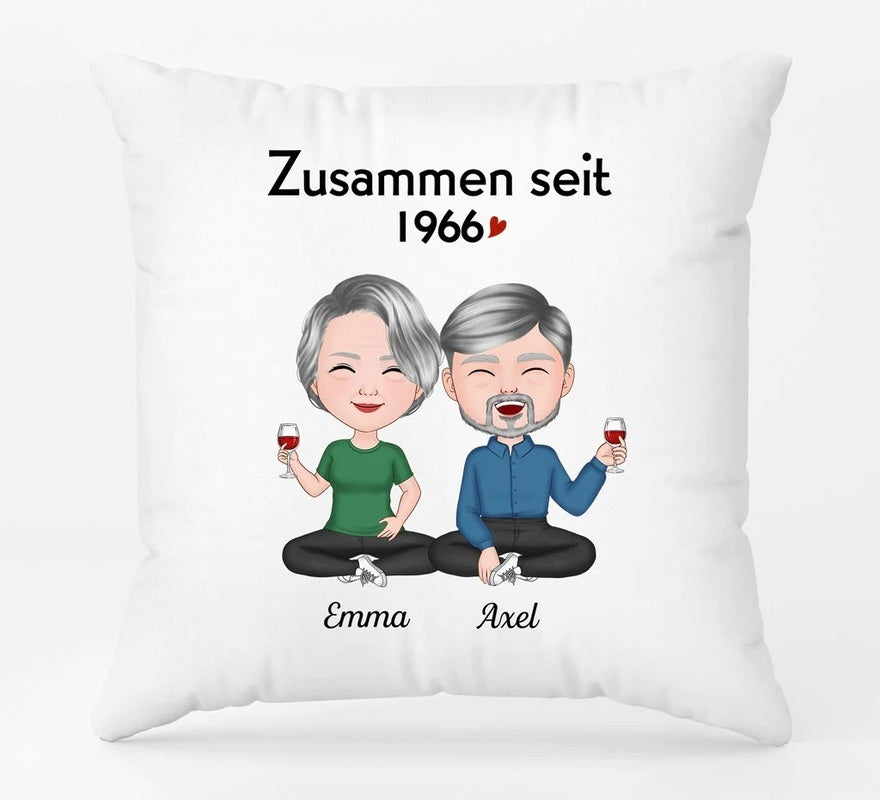 Personalisiertes Kissen Zusammen seit für Oma und Opa