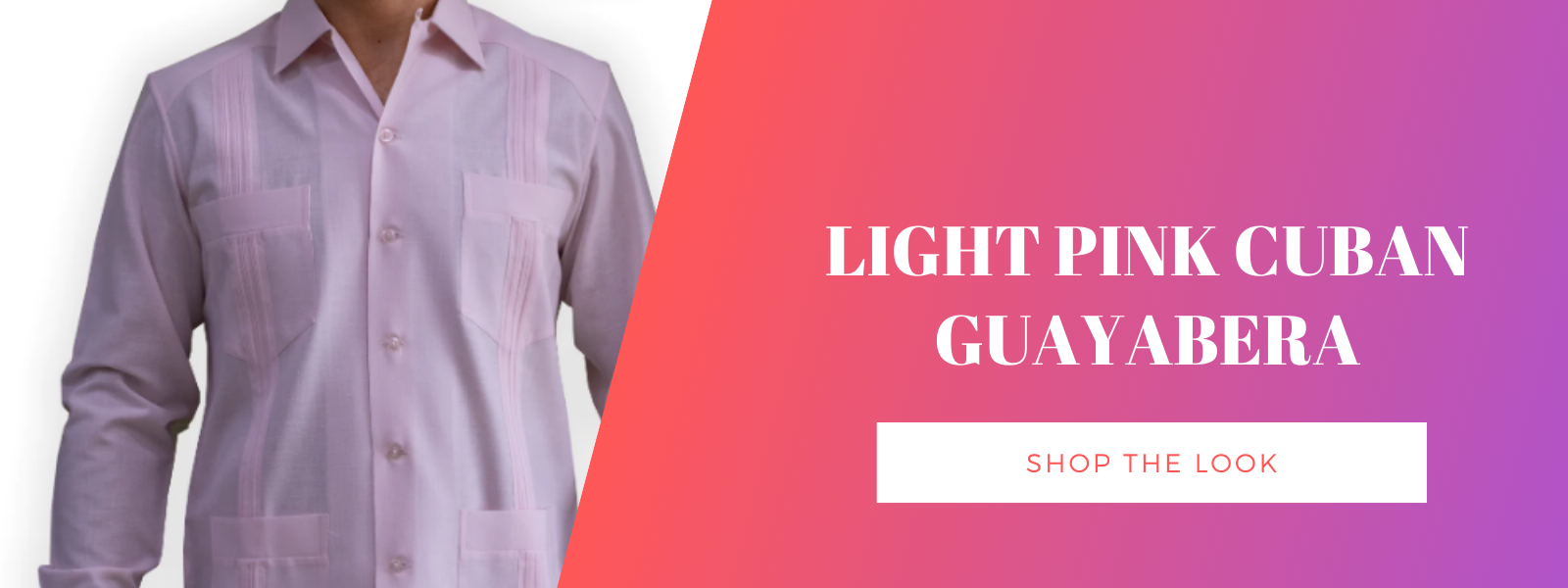 pink cuban guayabera shirt