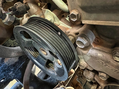 tiny little pebble in my pulley eating up the new serpentine belt