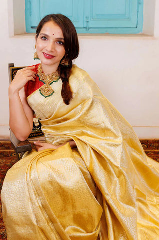 Gold Kanchipuram silk saree