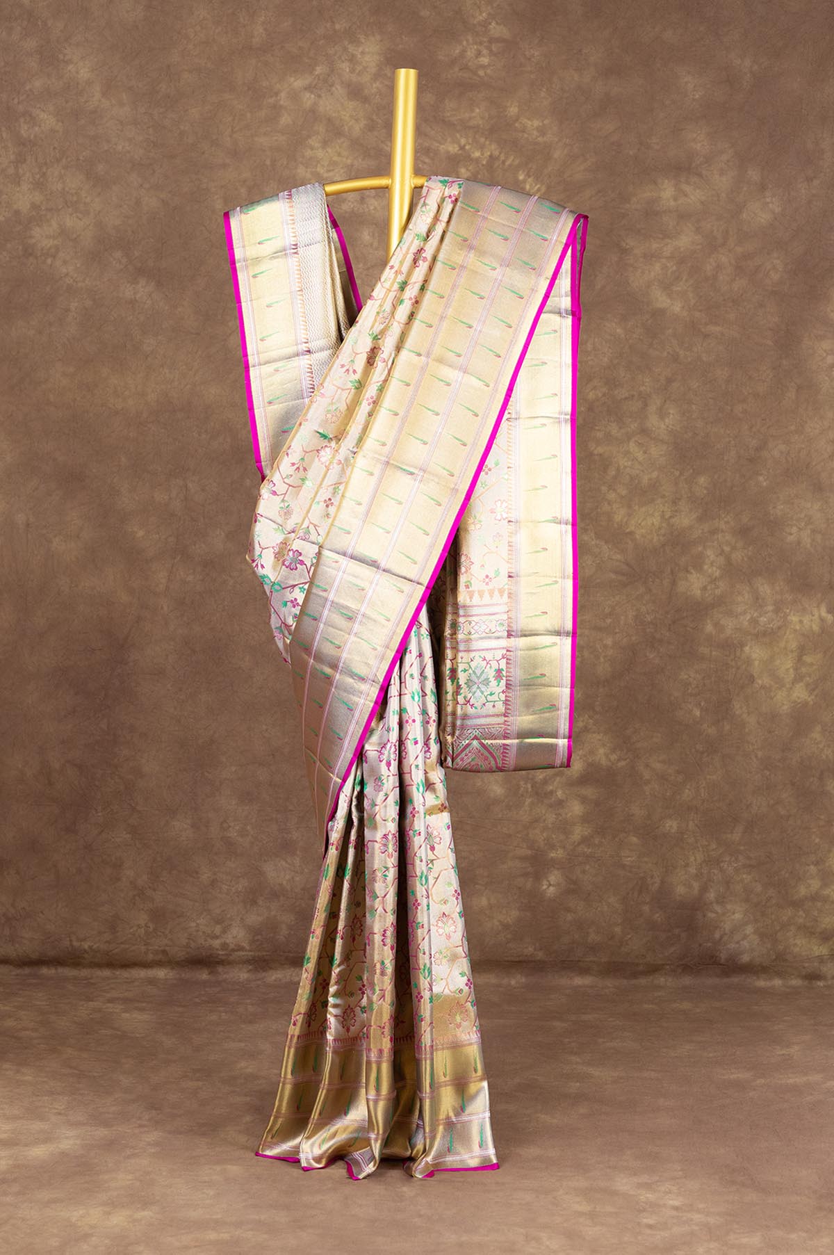 Pure Silk Sari Festive Sarees for Women Golden Tissue Indian - Etsy | Silk  sarees, Gold silk saree, Wedding silk saree