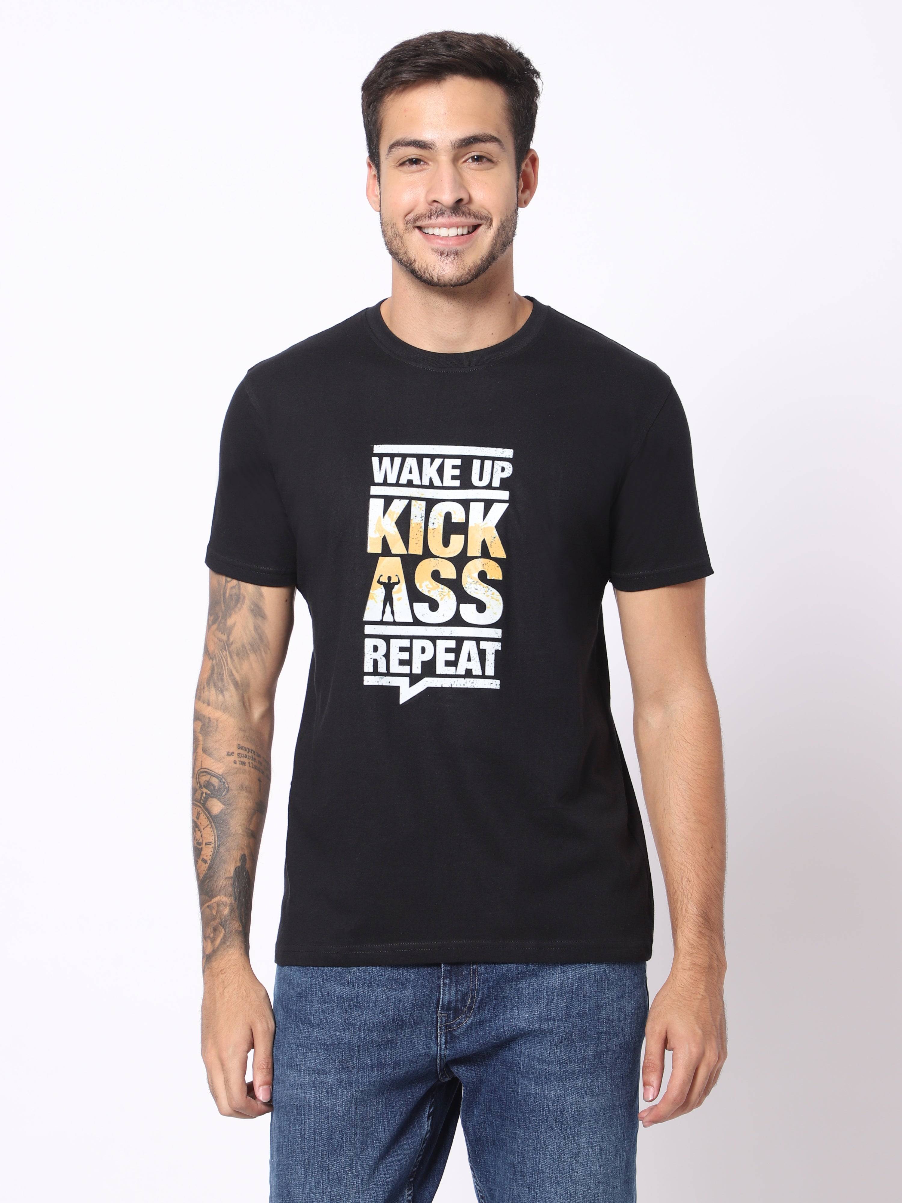 Mens Cotton Tshirt Wake Up