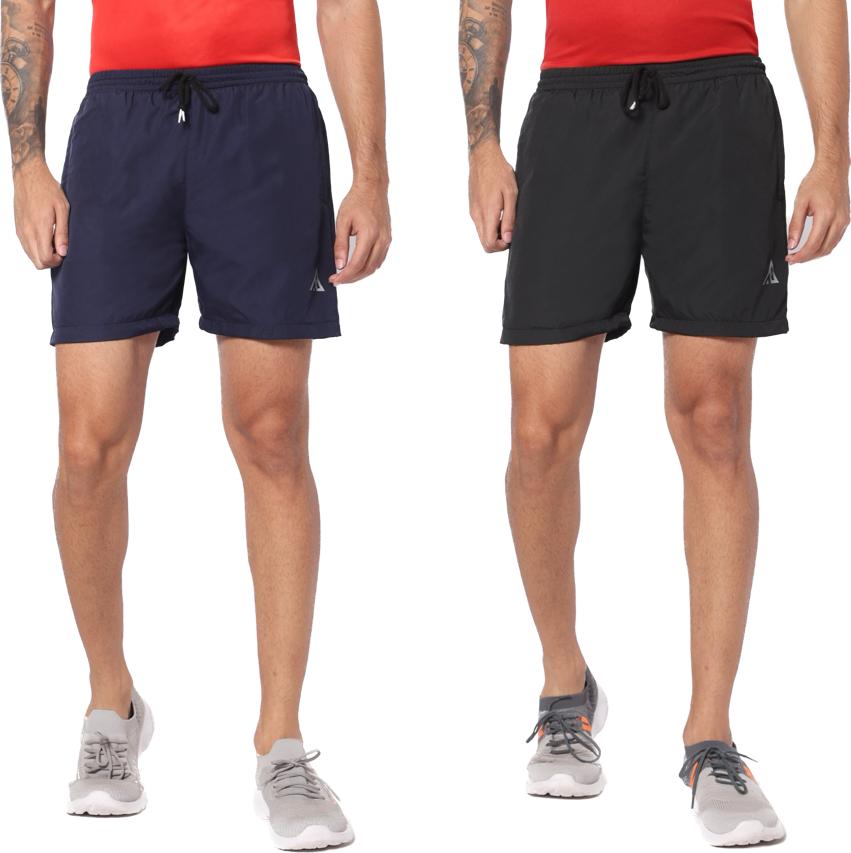 Mens Performance Shorts Combo Pack of 2 (Navy blue & Black)