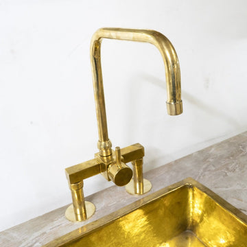 P24600CRULB by Kallista - Sink Faucet, Traditional Spout, Cross Handles -  Unlacquered Brass