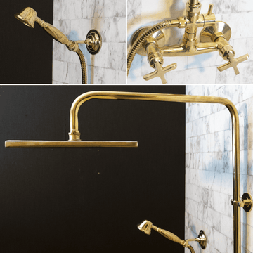 Wall Mounted Unlacquered Brass Faucet