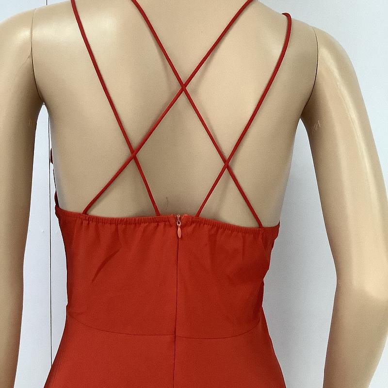 Sexy Strings Cross Back Zipper Maxi Dress fashionline-s