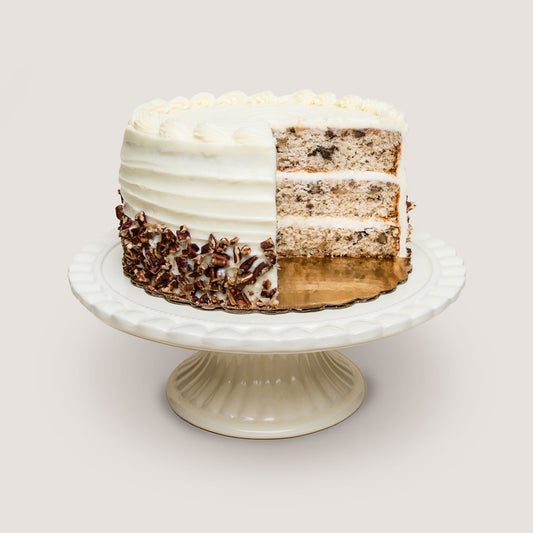 Hummingbird cake with caramelised meringue and sugared pecans recipe -  Recipes - delicious.com.au