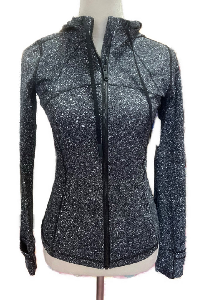 Lululemon Scuba Pink Sparkle Full-Zip Sweatshirt Size 8. MSP$118