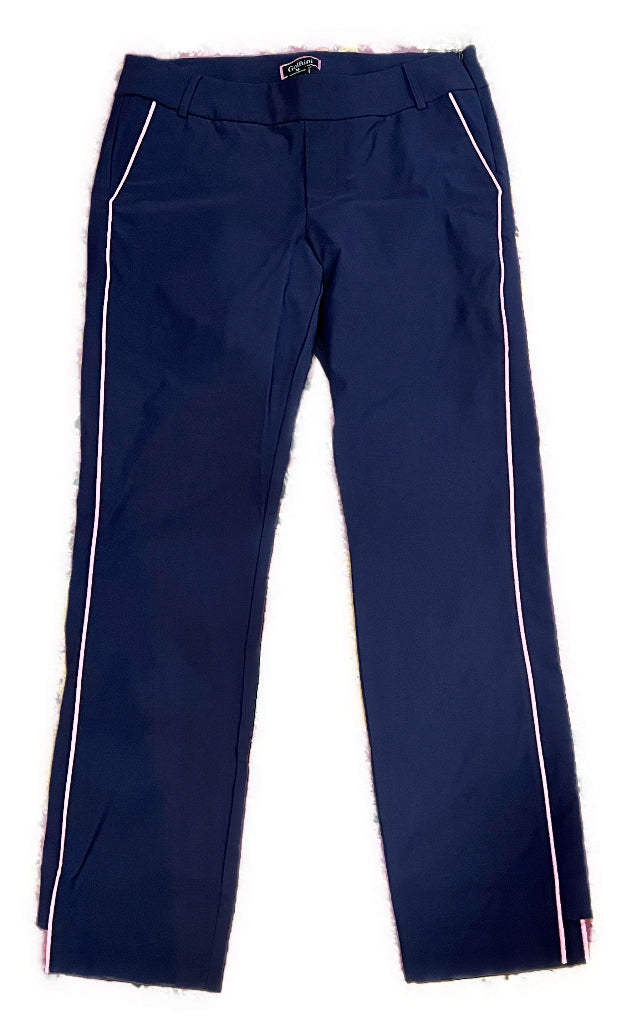 Golftini, Navy and Pink Stripe Pull-On Ankle Pant