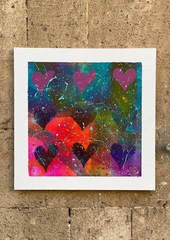 Heart Beat by Shmutz, original mixed media on canvas, 40x40cm, 2020