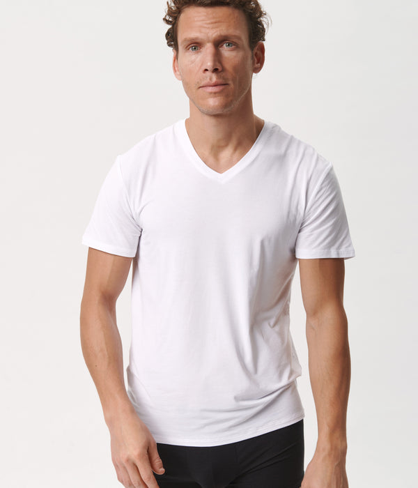 Morse code Zee In de meeste gevallen White men's bamboo slim fit v-neck T-shirt from Copenhagen Bamboo –  Copenhagenbamboo.com