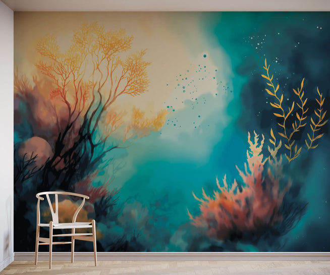 Create-A-Mural Coral Reef & Seaweed, Ocean Wall Decals, Undersea Decor