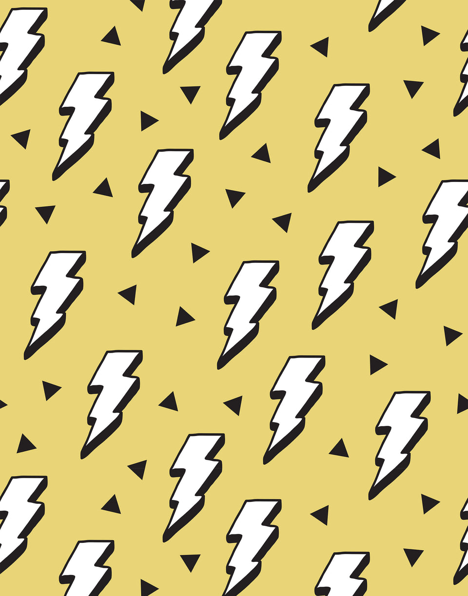 Children's Lightning Bolt Wallpaper | Bobbi Beck | Bobbi Beck