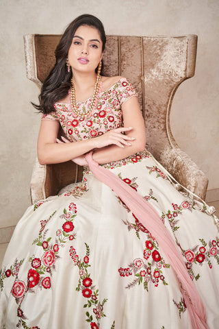 Ivory Floral Lehenga