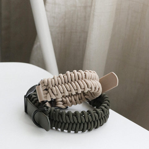 FOSSIL ORIGINAL // Handwoven Paracord collar – beige + bright