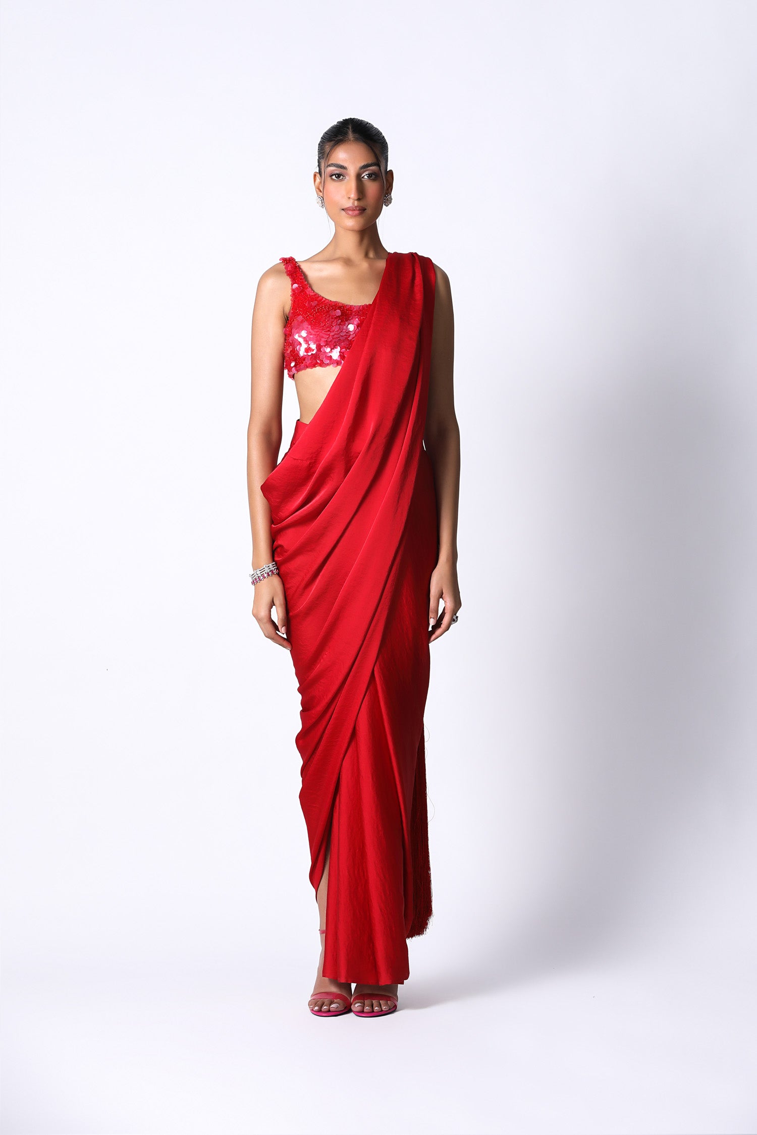 Stunning 2010s Valentino Supermodel Long Red Silk Crepe Dress w Illusi –  Shrimpton Couture