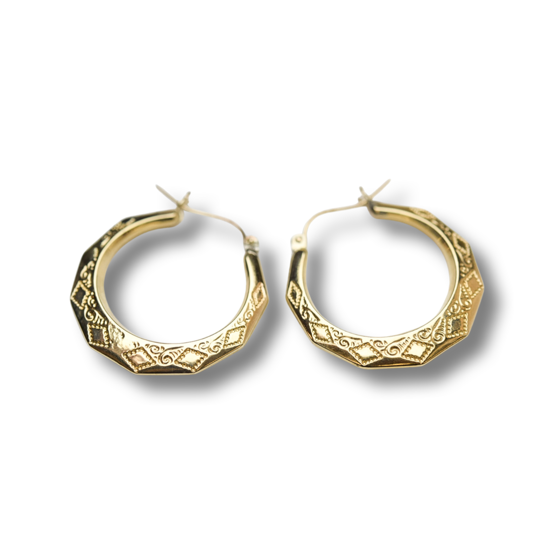 Twist 14k Yellow Gold Hoop Earrings | Shane Co.