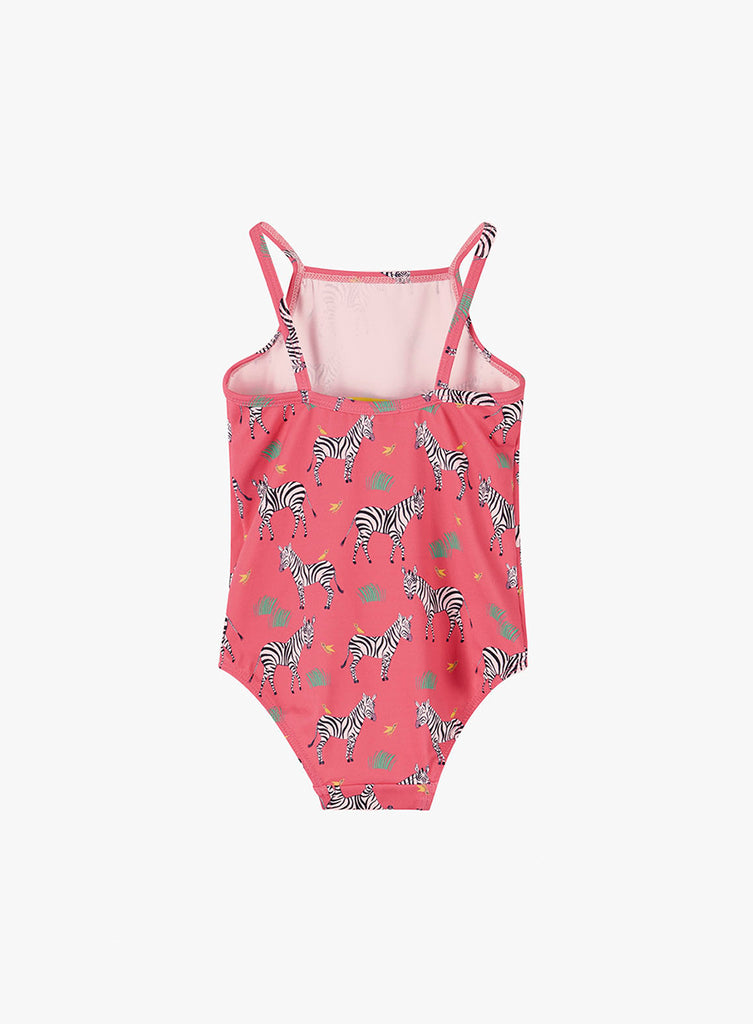 Baby Girls Little Frill Swimming Costume in Hot Pink/Zebra | Trotters ...