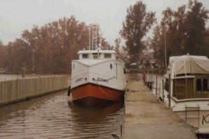 Eleanor D Gallery Image of Front of Boat by Dock from H Lee White Maritime Museum Oswego NY