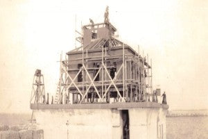 From the Archives Gallery Image of Colonials Building a Boat House from H Lee White Maritime Museum Oswego NY