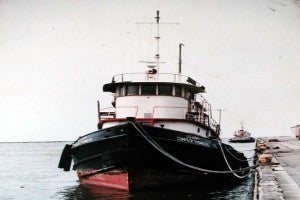 The LT-5 Major Elisha K. Henson Gallery Image of US Army Boat by Dock from H Lee White Maritime Museum Oswego NY