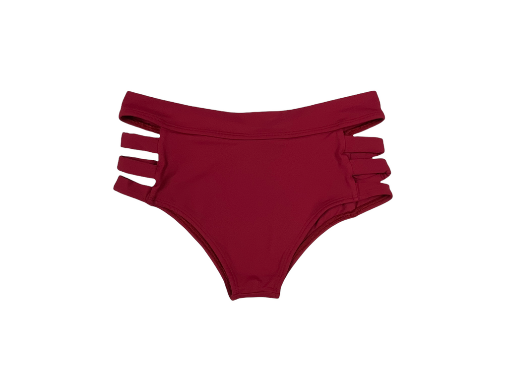 Berry Blast Low Rise Red Swim Bottoms